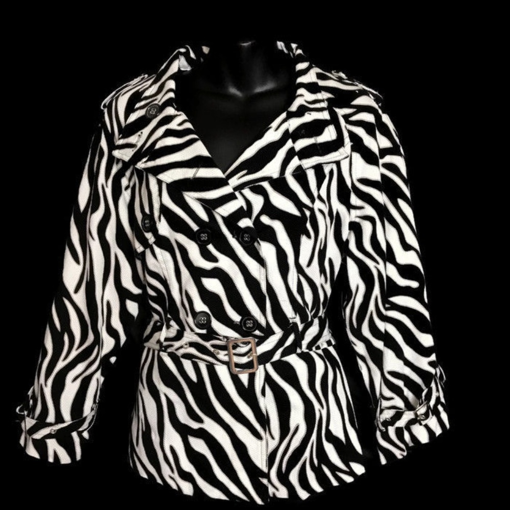 Susan Bristol Zebra Print Jacket Size Large